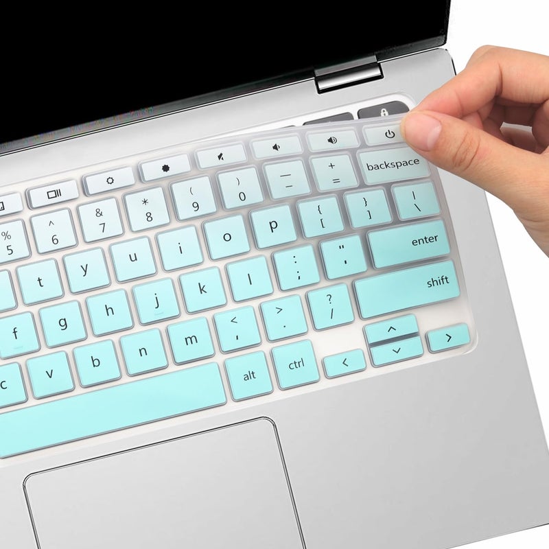 MUBUY-GOL Keyboard Cover for Dell Chromebook 2-in-1 3100 5300 5190 3181 & Chromebook 11 3120 3180 3189 3380 3400 & Chromebook 11.6 13.3 14 US Keyboard Cover -MintGreen - Image 5